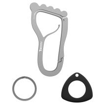 Mousqueton porte-clés anti-perte en acier inoxydable, outil ménager multifonctionnel avec décapsuleur + étui de protection Air tag