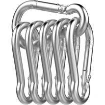 Mousquetons, Mousqueton à Ressort en Acier Inoxydable 304, Mousqueton pour hamacs, Camping, pêche, auvents(6pcs)