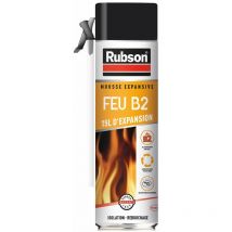 Rubson Mousse expansive Feu B2, Mousse isole et rebouche résistante au feu, Isolant thermique multi-supports pour intérieur & extérieur, isolant