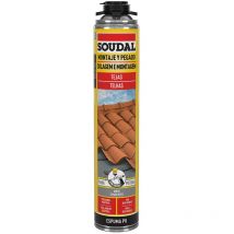Mousse pu pour tuiles pistolet grise 750ml Soudal