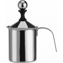 Fei Yu - Mousseur à lait manuel, mousseur à lait en acier inoxydable à main avec double maille, carafes à mousse de lait à pompe manuelle (800 ml)