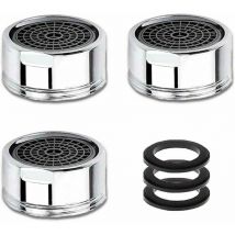 Mousseur de Robinet M20, Lot de 3 Aérateurs de Robinet avec Filtre en Acier Inoxydable, Économiseurs d'Eau, Filetage Mâle de 20 mm.