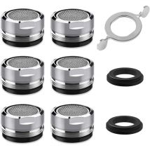 Mousseur Robinet M24, 6 Pièces Aerateur Robinet Economie Eau Avec Filtre en Acier Inoxydable et abs, comprendre 8 joints et 1 clé à Mousseur chromée