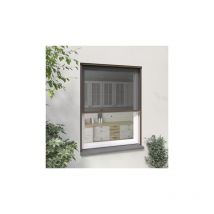 Moustikit - Moustiquaire enroulable verticale fenêtre en alu marron Confort - h 160 cm x l 150 cm