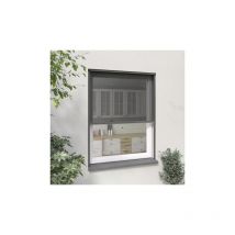 Moustikit - Moustiquaire enroulable verticale fenêtre en alu gris Confort - h 100 cm x l 80 cm