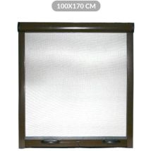 Your Self - Moustiquaire Enroulable En Kit Réductible Universel Pour Fenêtres Verticales Easy-up Marron 100x170