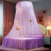 Moustiquaire Ciel de Lit, Tente De Lit Princesse Grand Moustiquaire, pour Lit Protection Contre Insectes pour l'intérieur l'extérieur,Violet