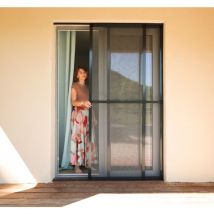 Moustiquaire coulissante pour Baie Vitrée Aluminium Gris Anthracite - L1600 x H2400mm