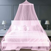 Moustiquaire de Lit, Ciel De Lit Fille Adulte Tulle Rose,Lit Simple Moustiquaire Pliable Ciel de lit Bebe