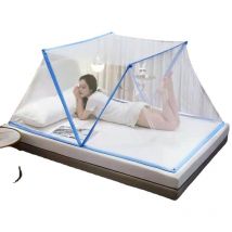 Moustiquaire de lit escamotable, moustiquaire de lit pliable, rideau anti-moustiques à double porte avec fermeture éclair, tente portable,