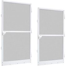 Moustiquaire de porte avec cadre 95 x 210 cm Moustiquaire Cadre en aluminiun Pour balcon salon porte de terrasse - Blanc NAIZY