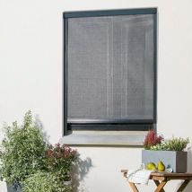 Madecostore - Moustiquaire enroulable anti-pollen en alu pour fenêtre - Gris - L100 x H160cm