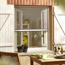 Moustiquaire enroulable en pvc pour fenêtre - Blanc - L125 x H150cm