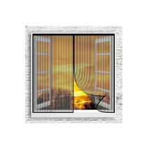 Moustiquaire Fenetre 110x140cm Fermeture Automatique Aimant Magnétique Moustiquaire Anti Insecte Pliable pour la Fenêtre, Noir
