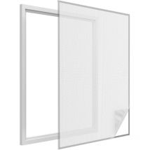 Moustiquaire fenêtre blanc 28g/m² bande auto-agrippante 9,5 mm (Lot de 2)