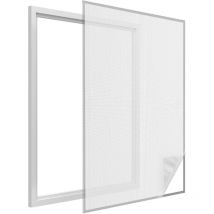 Moustiquaire fenêtre blanc 28g/m² bande auto-agrippante 9,5 mm (Lot de 2)
