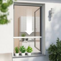 Moustiquaire fenetre enroulable sans perçage Gris anthracite 160x170 cm