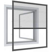 Windhager - Moustiquaire fenetre plissée ultra plate premium Gris anthracite 100x120 cm