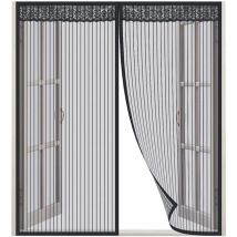 Moustiquaire Fenêtre Magnétique 130x150CM Rideau Porte Fenetre Aimantée Fermeture Automatique et Détachable Autocollant Inclu Noir