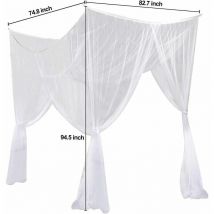 Moustiquaire, lit king size à quatre rideaux d'angle auvent pour lit simple pour tous les lits de bébé et lits pour chambre d'adulte, chambres