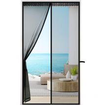 Serbia - Moustiquaire magnétique 90x220 cm, rideau magnétique à mailles ultra fines, noir