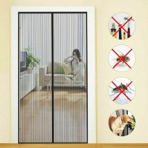 Moustiquaire magnétique pour porte avec fermeture automatique et bande adhésive. Mesurant 70cm x 200cm.