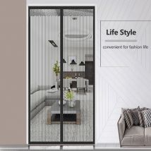 Moustiquaire Magnétique pour Porte Rideau de Porte d'Entrée Balcon - s 90x210cm