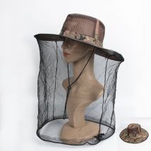 Moustiquaire, moustiquaire, chapeau - rouge et marron
