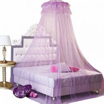 Moustiquaire, Moustiquaire pour Lits Simples et Doubles,Moustiquaire Lit Grand Moustiquaire Filet,Installation Facile et Rapide (Violet)