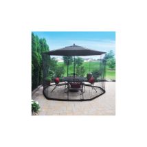 Moustikit – Moustiquaire parasol 300 cm – Toile moustiquaire polyester – Accessoire pour parasol