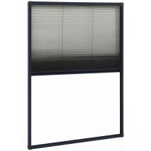 Moustiquaire plissée pour fenêtre Aluminium Anthracite 80x120cm