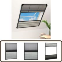Moustiquaire plissée pour fenêtre Aluminium 80x100 cm et auvent - Moustiquaire Fenêtre - Moustiquaire Pliante - Protection Contre Les Insectes