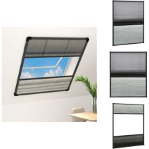Moustiquaire plissée pour fenêtre Aluminium 80x100 cm et auvent - Moustiquaire Fenêtre - Moustiquaire Pliante - Protection Contre Les Insectes