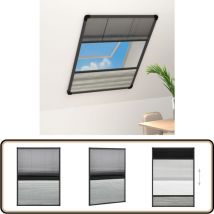Moustiquaire plissée pour fenêtre Aluminium 80x120 cm - Moustiquaire Fenêtre - Moustiquaire Toit - Protection Insecte - Anti-insecte - Filet