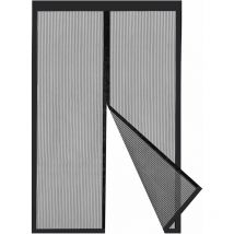 Moustiquaire porte fenetre aimantée enroulable baie vitree coulissante noir, 160x230 cm