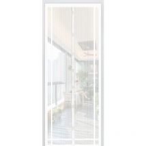 Ajustable 160x230cm Blanc, Moustiquaire Porte Fenetre Magnetique Flexible Aimantée sans Percage Rideau