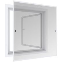 Moustiquaire pour fenetre cadre fixe ultra plat Blanc 100x120 cm