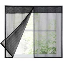 Moustiquaire pour Fenêtre, Moustiquaire Magnétique, Moustiquaire avec Magic Tape Moustiquaire Protection, Noir, 120x150cm