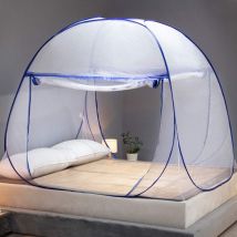 Moustiquaire pour lit, rideaux de tente pop-up (bleu foncé, 120 x 195 cm)