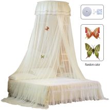 Baldaquin De Lit À Dôme Universel Entrée Simple Filet De Lit À Mailles Fines Rideau En Dentelle Décoration De Chambre À Coucher De Style Princesse 