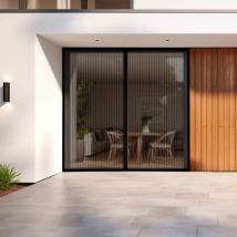 Protecta - Moustiquaire rideau de porte sans percer pour baie vitrée - Noir - L220 x H220cm