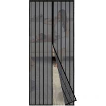 80x225cm, Moustiquaire Porte Fenetre Magnetique Porte Flexible Aimantée sans Percage Rideau Noir