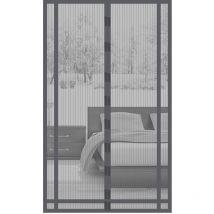 Moustiquaire Porte Fenetre Magnetique Flexible Aimantée sans Percage Rideau , ajustable 130x220 cm Gris