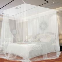 Moustiquaire surdimensionnée Quatre coin lit moustiquaire gaze lit rideau moustiquaire blanc 221.9m