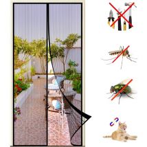 Moustiquaires pour fenêtres Fenêtre de porte magnétique anti-moustique 150x220cm Maille autocollante cryptage moustiquaire anti-moustique rideau