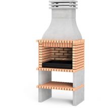 Movelar - Barbecue préfabriqué à bois et charbon de bois Modèle Albufeira (Gris, Orange - 660 x 95 x 70 cm) ref : 3580/1