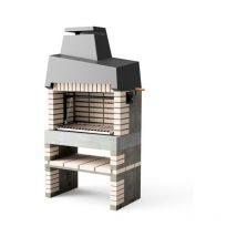 Maestro Ferretero - movelar - Barbecue préfabriqué à bois et charbon de bois Modèle California Plus xl (Beige - 110 x 64 x 225 cm) ref : M00137