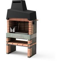 Barbecue préfabriqué à bois et charbon de bois Modèle California Plus (Beige - 86,5 x 58 x 215 cm) ref : 8890 - Usage Extérieur - Movelar