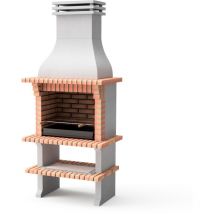 Movelar - Barbecue préfabriqué à bois et charbon de bois Modèle Madeira Plus (Gris, Orange - 110 x 70 x 250 cm) ref : 3719 - Utilisation Extérieure