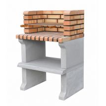 Maestro Ferretero - movelar - Barbecue préfabriqué à bois et charbon de bois modèle Sines court (Gris, Orange - 270 x 72,5 x 58 cm) ref : 3517